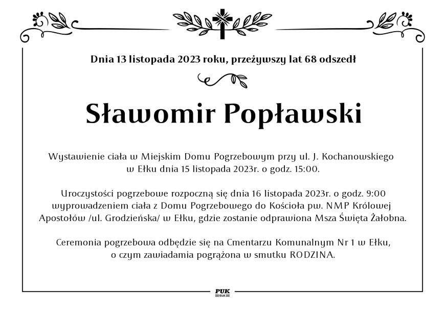 Sławomir Popławski - nekrolog